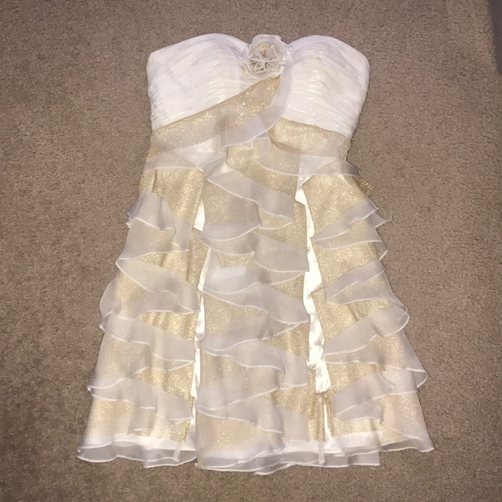 Prom Dres. Gold and cream colored. Worn once.